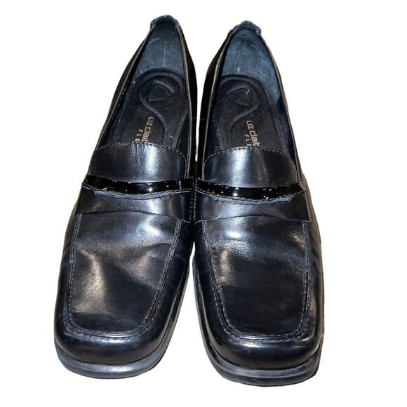 Liz Claiborne flex black leather square toe Keegan pumps size 8.5 - Picture 2 of 11